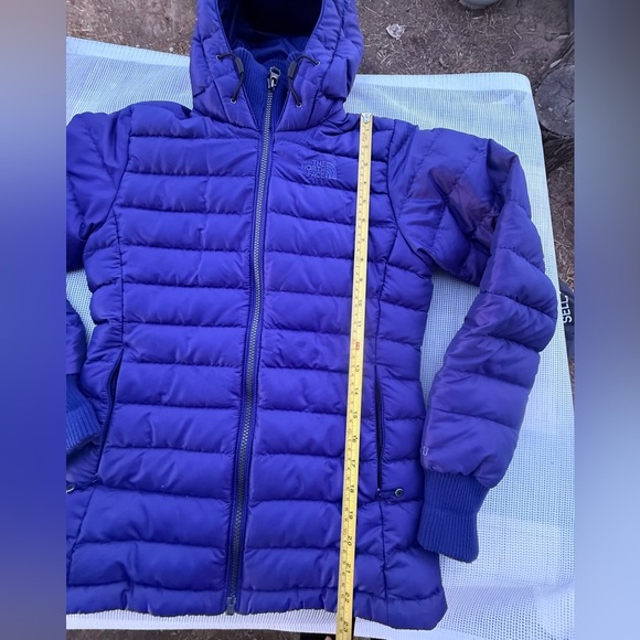 WOMENS  The North Face Totally Down Hooded Jacket SZ S/P Purple 600 - Picture 4 of 16